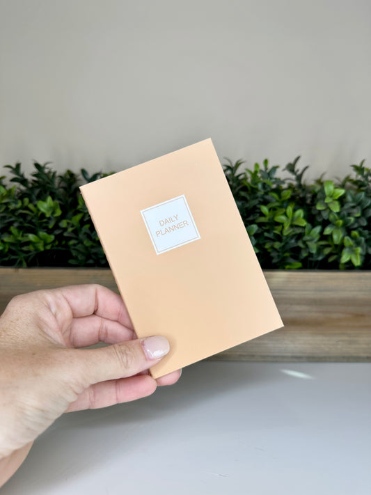Beige Mini Daily Planner Notebook