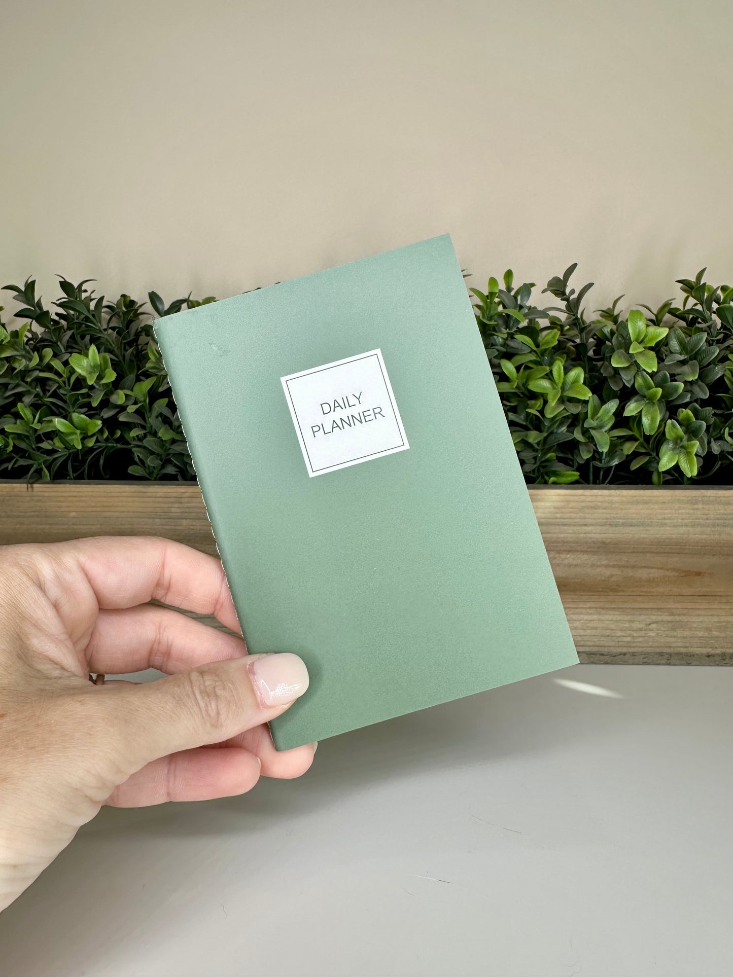 Green Mini Daily Planner Notebook