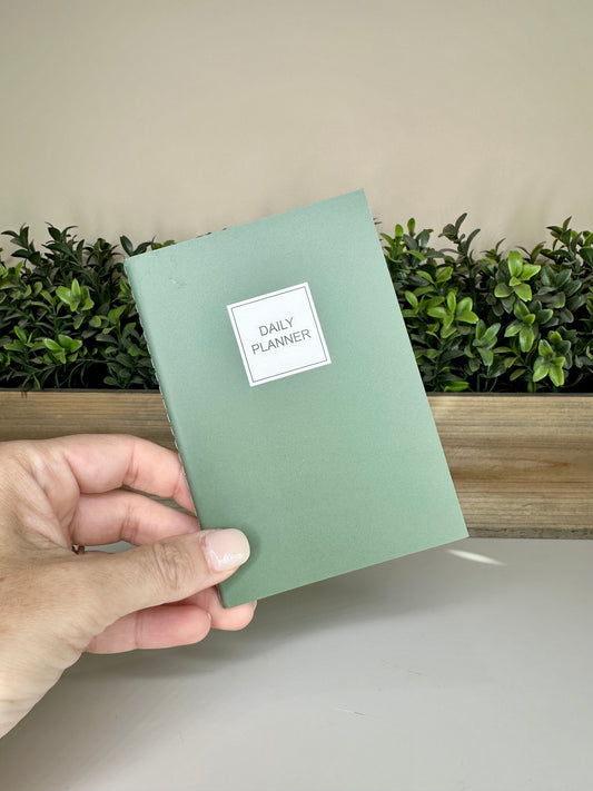 Green Mini Daily Planner Notebook