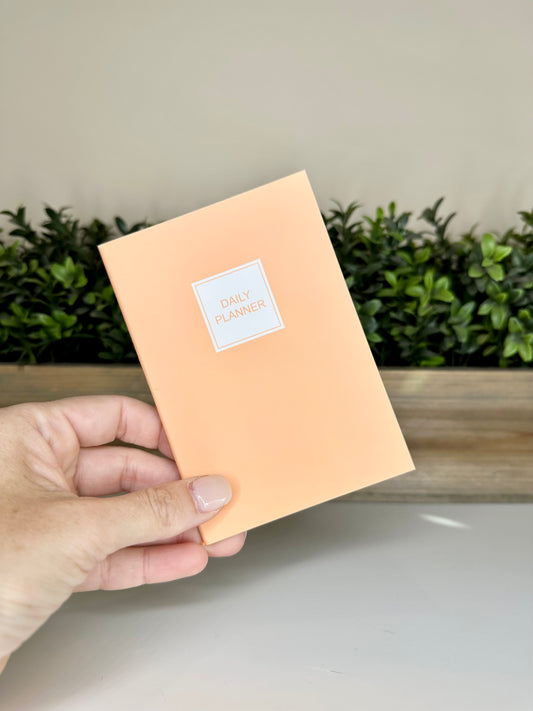 Peach Mini Daily Planner Notebook