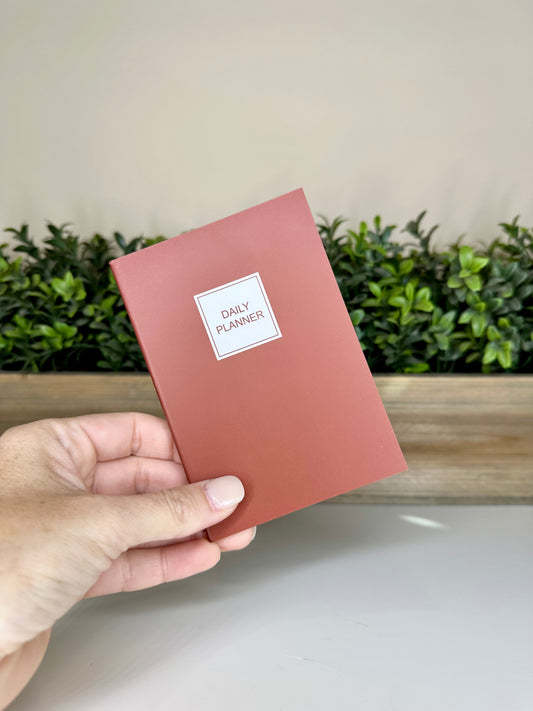Rustic Red Mini Daily Planner Notebook