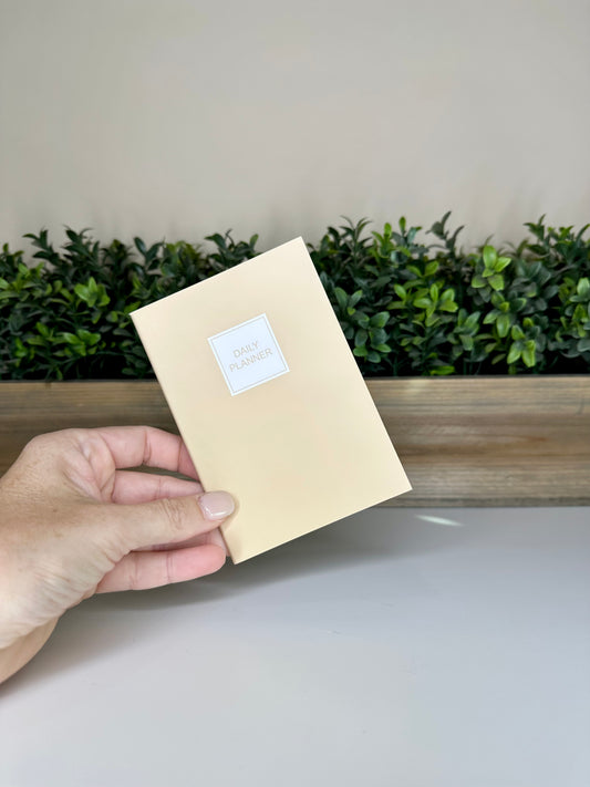 Cream Mini Daily Planner Notebook