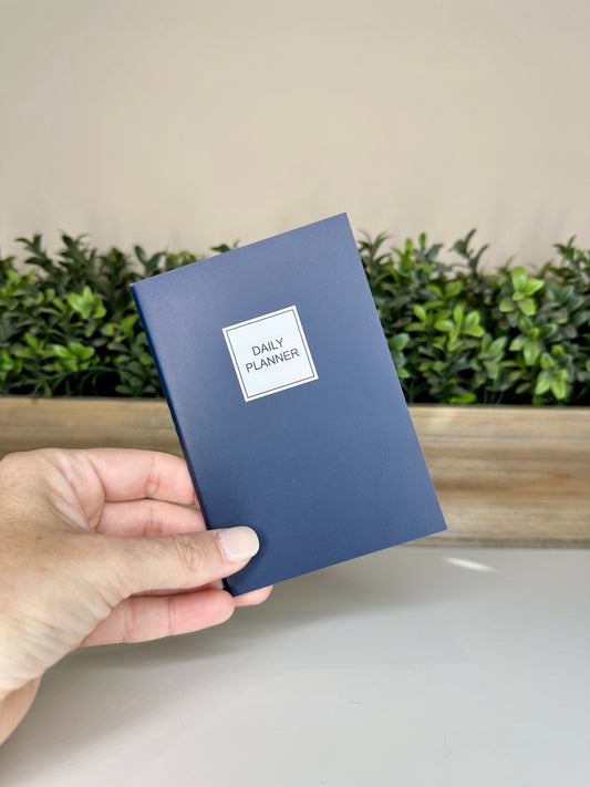 Dark Blue Mini Daily Planner Notebook
