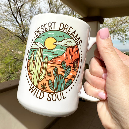 Desert Dreams Wild Soul Blue Sky 15oz Mug