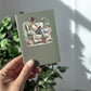 Lady Reading Books Green Mini Daily Planner Notebook