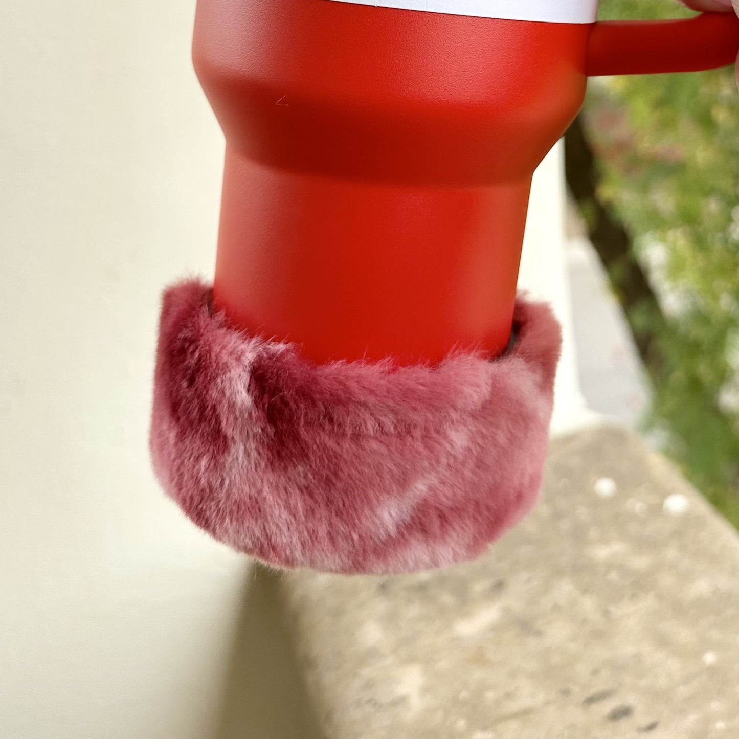 Red Pink Silicone Fur Boots